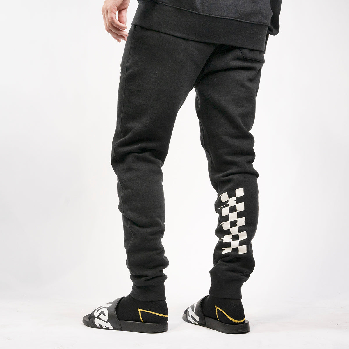 Oversized Joggers in black, grey and cream with zips - Branded