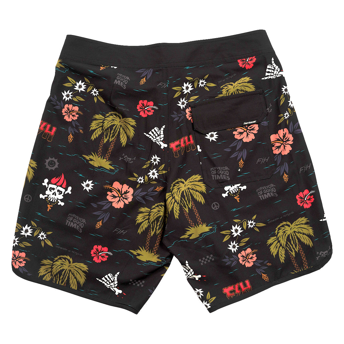 After Hours 18" 3-Pocket Tribe Boardshort - Black