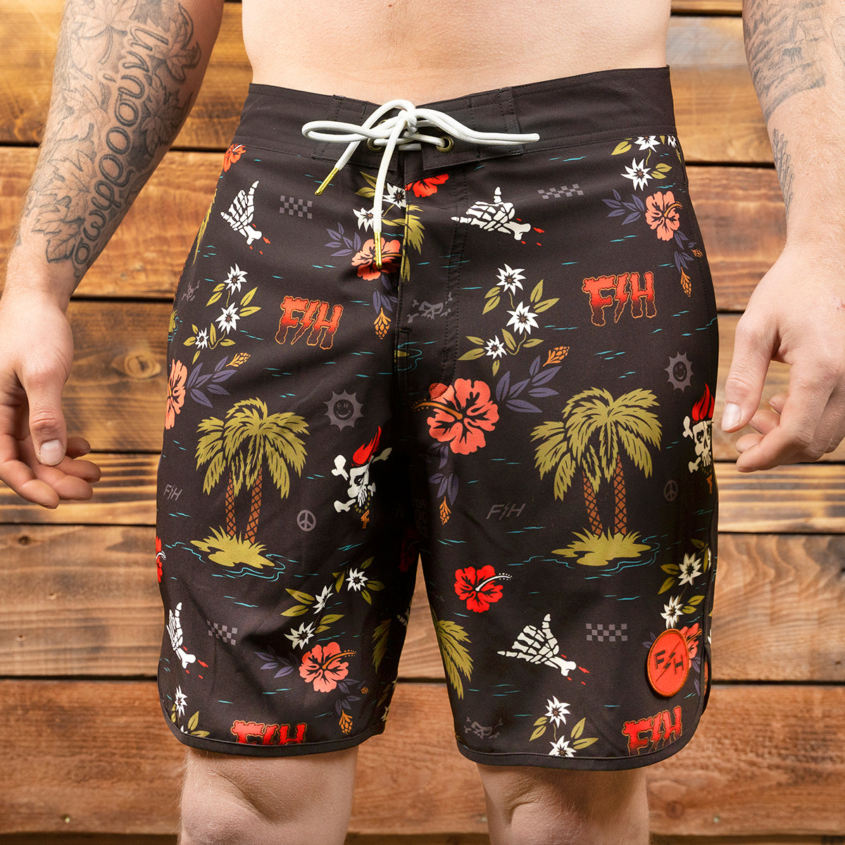 After Hours 18" 3-Pocket Tribe Boardshort - Black