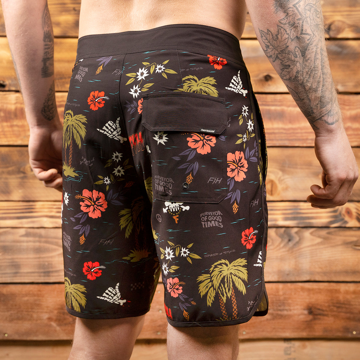 After Hours 18" 3-Pocket Tribe Boardshort - Black