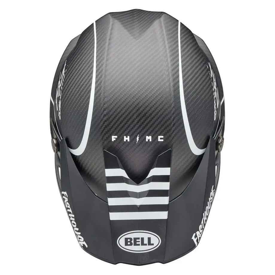 Bell Moto-10 Spherical Fasthouse Raven Helmet - Matte Black/White