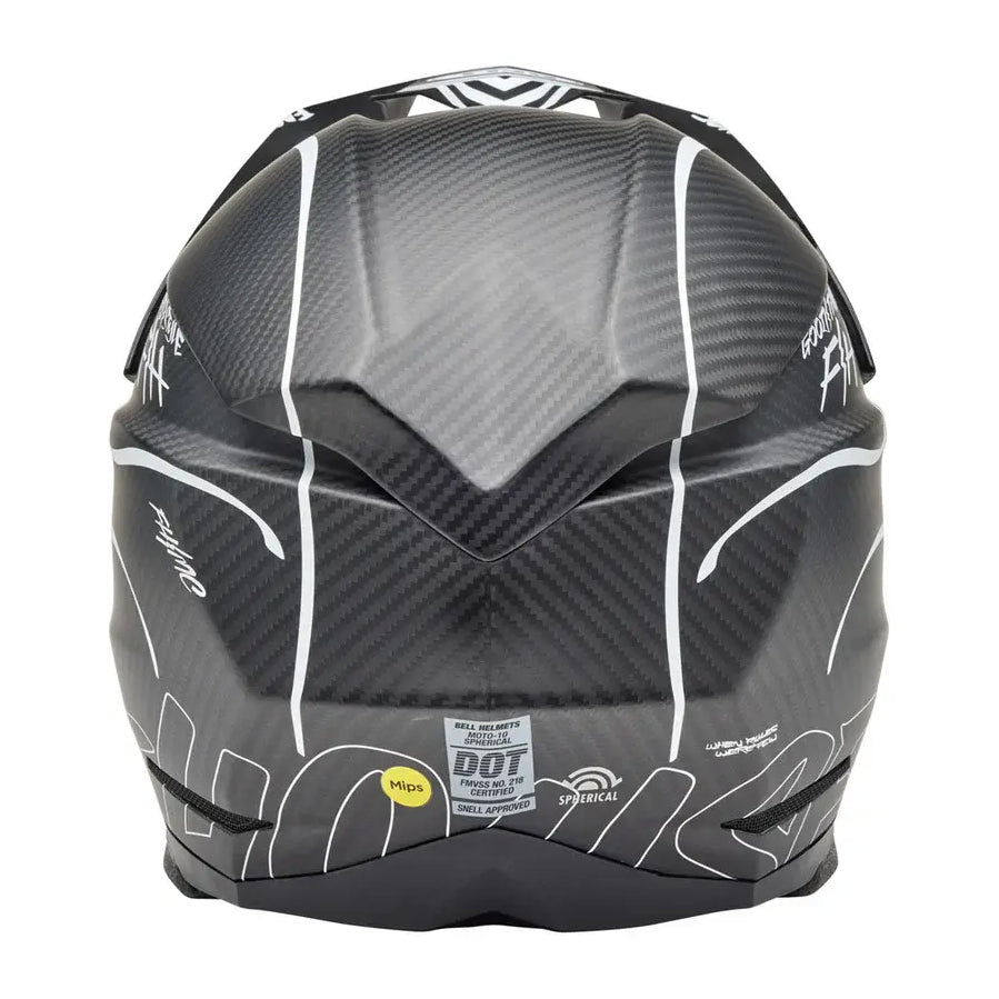 Bell Moto-10 Spherical Fasthouse Raven Helmet - Matte Black/White