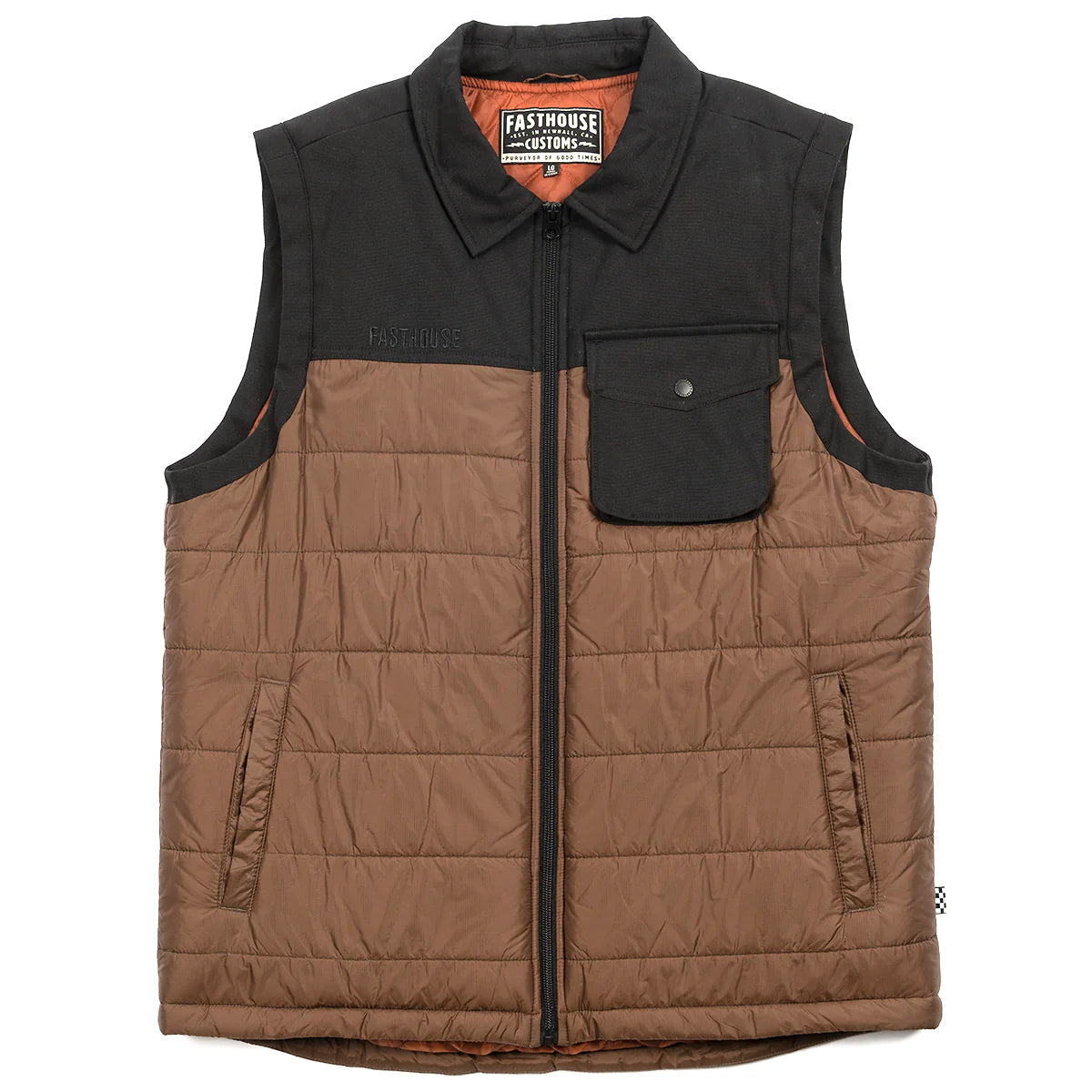 Prospector Puffer Vest - Black/Brown