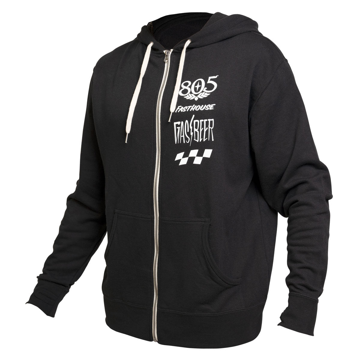 805 Gassed Up Hooded Zip-up - Black