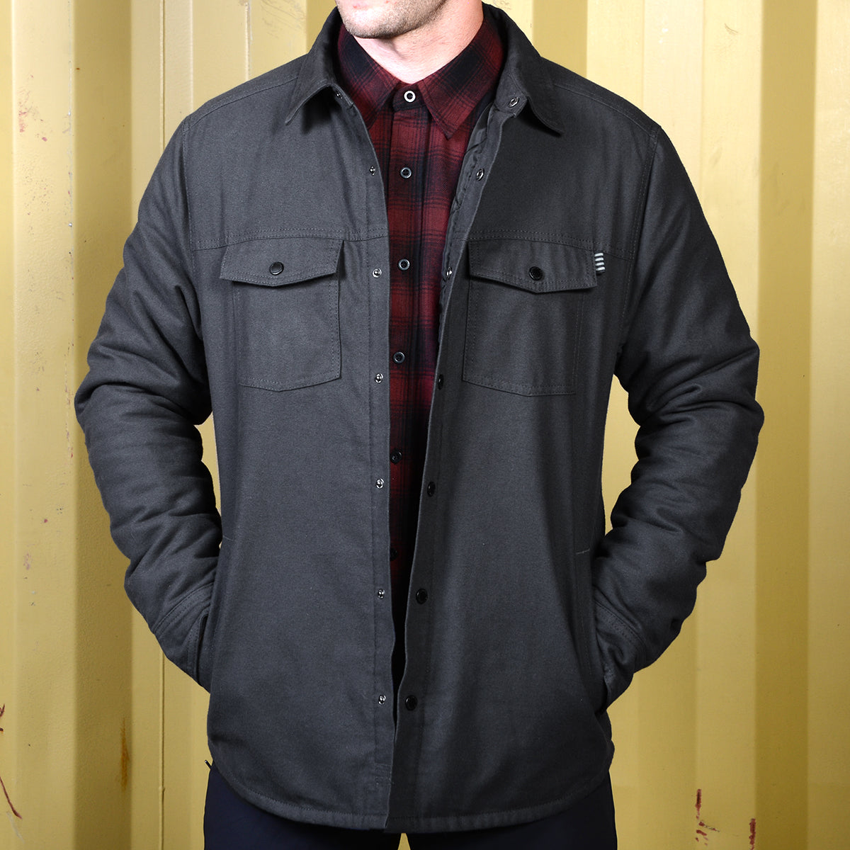 Elysian Quilted Flannel - Charcoal