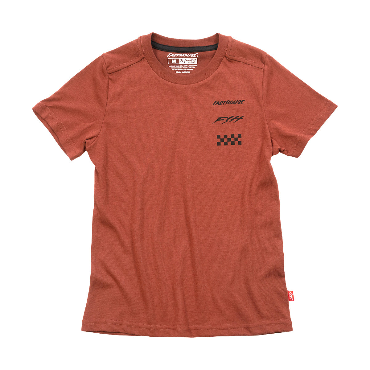 Evoke SS Youth Tech Tee - Rust